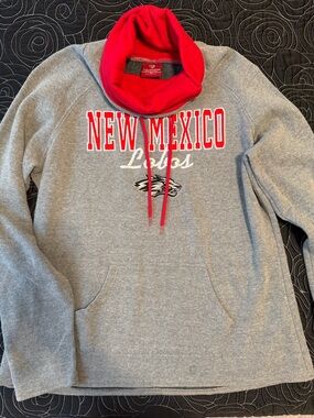 University of New Mexico Lobos Hoodie Womens M Red Grey Long Sleeve Sweater